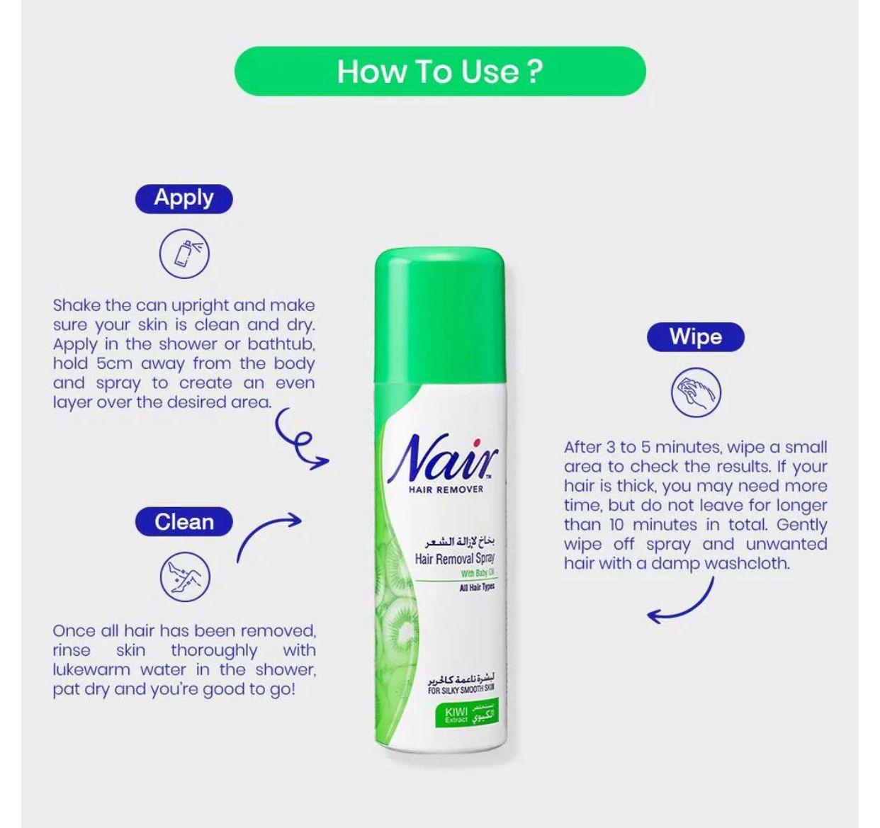 𝐇𝐨𝐦𝐞𝐞𝐚𝐬𝐞 Nair Hair Removal Spray – بخاخ إزالة الشعر نير Auraé