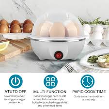 𝐇𝐨𝐦𝐞𝐞𝐚𝐬𝐞 ™Electric Egg Cooker 7 Eggs Steamer Zayna Mall